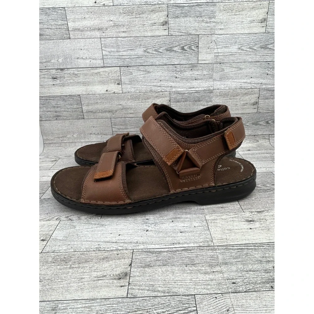 Clarks Malone Shore‎ Mens Tan Leather Sandals Size 13 M 261481047120